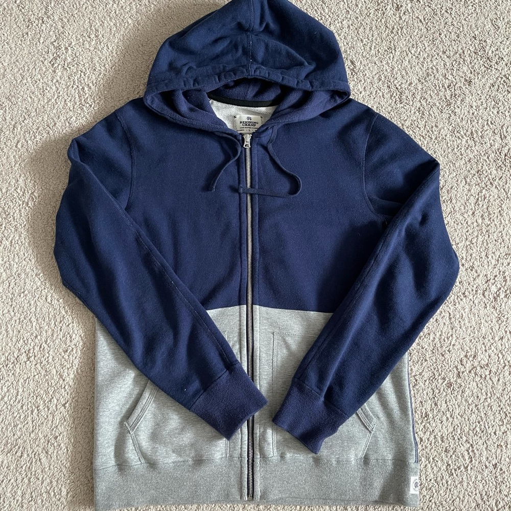 Men’s Reigning Champ Colorblock Zip-up Hoody Sz L
